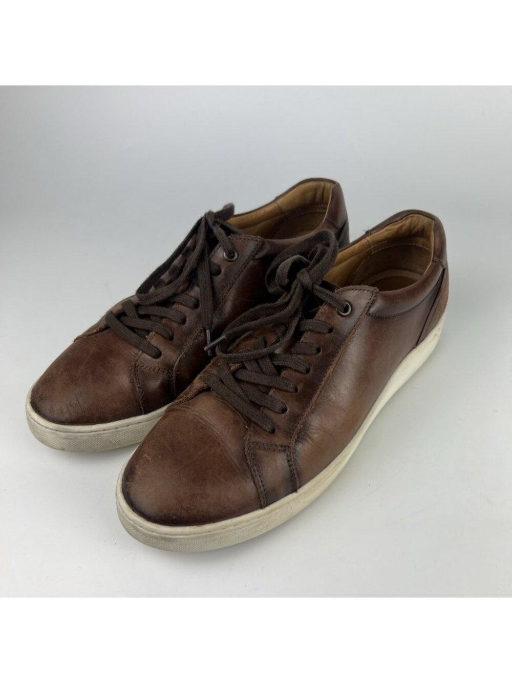 Flag LTD Napa Glove Leather Shoes Mens 8.5M Brown Casual Sneakers